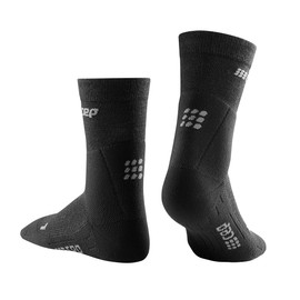 CEP - Women's Merino Running Socks with Compression Cold Weather Mid Cut, Medium Compression Socks with Merino Wool for Cold Temperatures, Sports Winter Socks for Optimal Stability, black