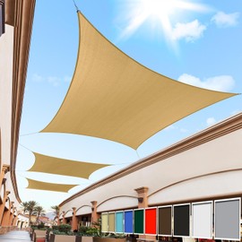 Royal Shade 8' x 12' Sand Beige Rectangle Sun Shade Sail Canopy Outdoor Patio Fabric Screen Awning RTAPR0812 - UPF50+ 95% UV Blockage, Heavy Duty, Water & Air Permeable (We Make Custom Size)