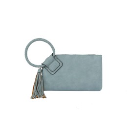 cartera de mano para mujer con correa de mano informal formal de piel vegana - Metro Muse, Terciopelo azul oscuro., Small