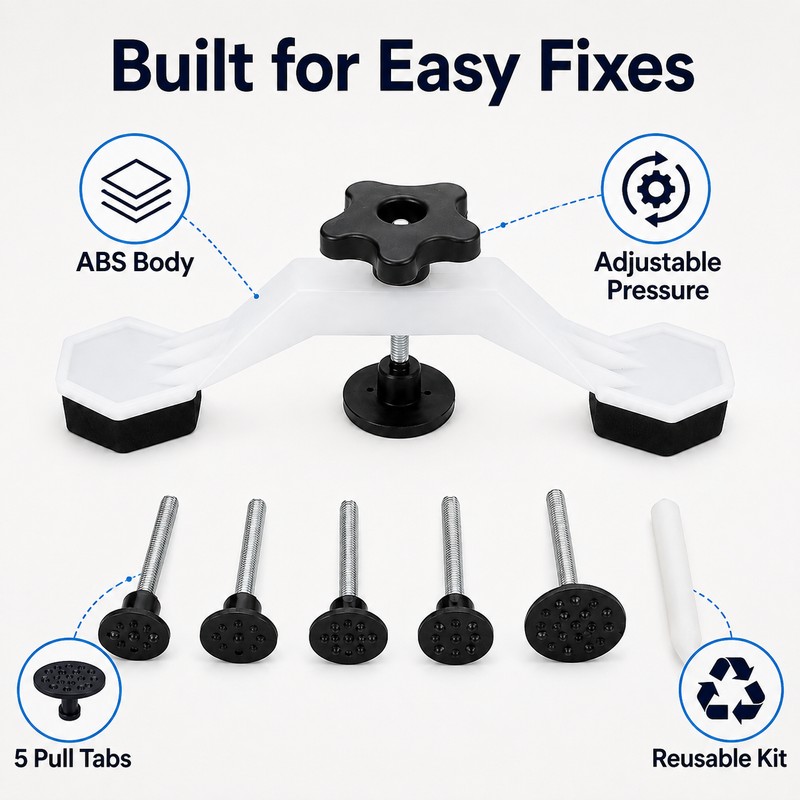 Paintless Dent Repair Puller Kit with Bridge Puller & 6