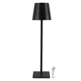 Cordless Table Lamp 3 Color Mode Touch Control Stepless Dimming 4000mAh USB Charge Book Reading Light for Bedroom Office Black