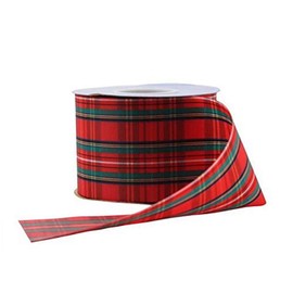 Berwick Offray Stewart Plaid Ribbon-2-1/2 Wide X 25 Yards-Red Ribbon