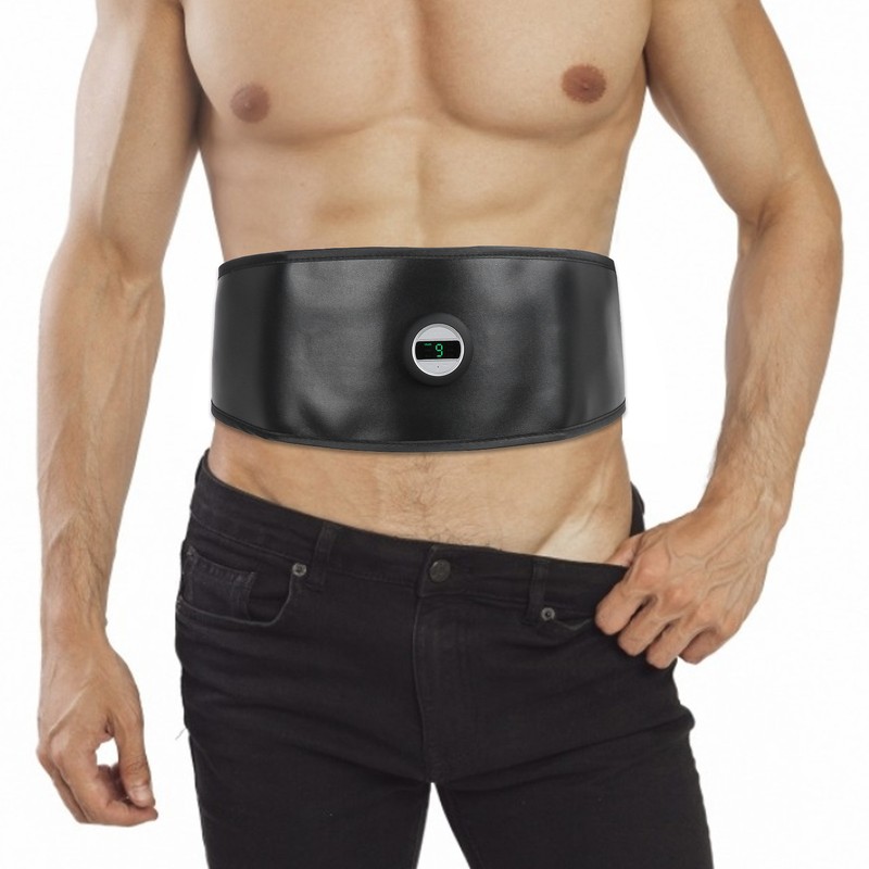 Smart Abdominal Muscle Trainer TENS PU Leather Slimming Belt Rechargeable