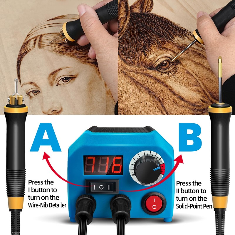 LH55-Z2-NS2 Wood Burning Tool 200~750℃, Wood Burning kit with Digital
