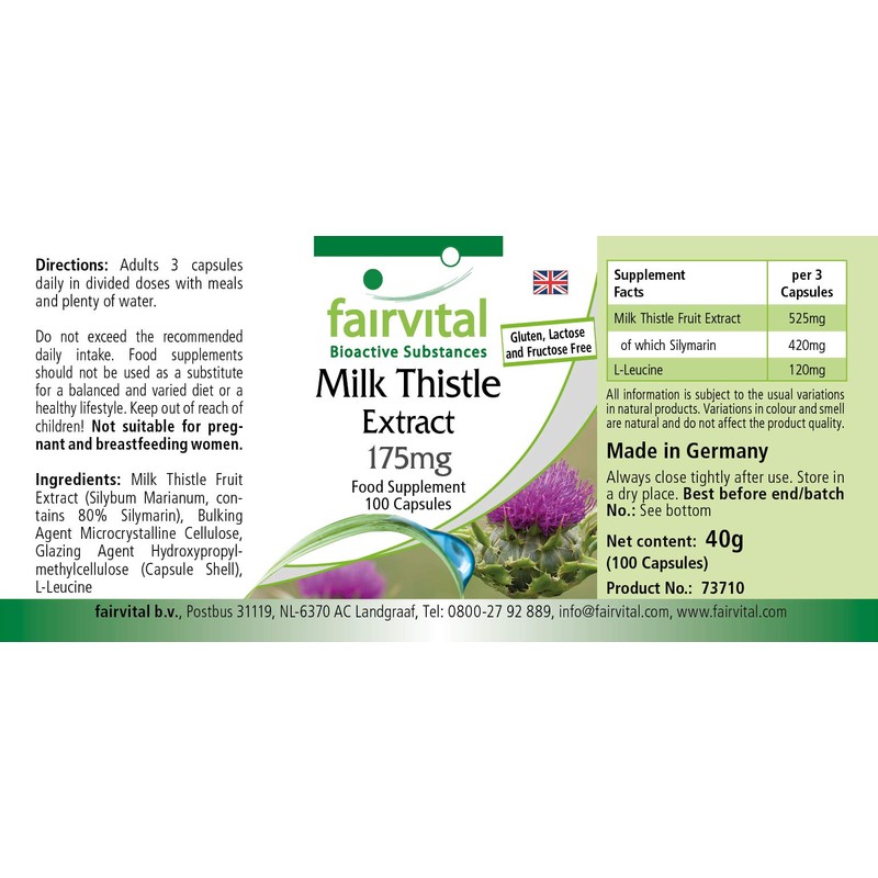 Standardized Milk Thistle Extract, Natural, Vegan, 80% Silymarin (420mg, 100