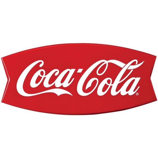 Retro Planet.com - Coca Cola Fishtail Embossed Look Vinyl Stickers, Coca-Cola Peel and Stick Decals, Laptop, Car, Locker, Notebooks, Planners, Water Bottles (Set of 2), 5 x 2.3 in