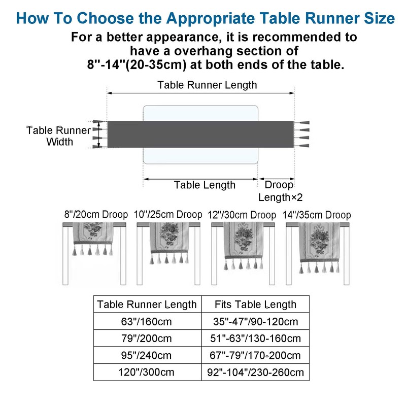 Embroidery Luxury Table Runner, Long Elegant Jacquard Table Runner Dresser