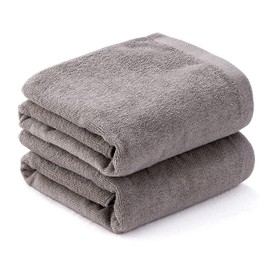Towel Factory Lab Petit Plastic Towel [001 Daily] Quick Dry Absorbent Soft Petit Plastic, gray, 2-piece set of bath towels