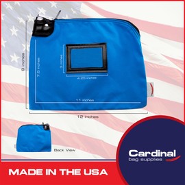 Cardinal bag supplies Locking Bank Bag Canvas Keyed Security, Money Bag, 9 x 12 inches (Deep Sky Blue)