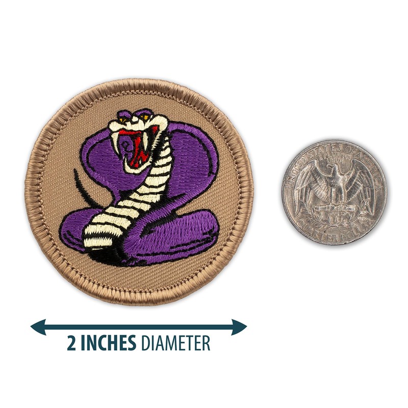 Purple Cobra Patrol Patch - 2" Diameter Round Embroidered Patch