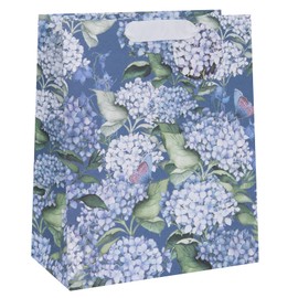 Glick Luxury Medium Floral Gift Bag, Suitable for Birthdays, Weddings and Other Occasions, Gorgeous Hydrangea Design Gift Bag, 175w x 225h x 100d mm, Multi-Colour