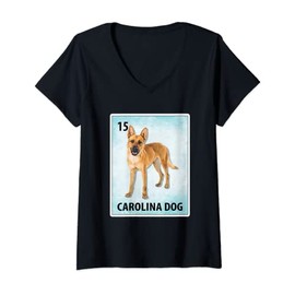 Womens Carolina Dog Mexican Dog Cards V-Neck T-Shirt