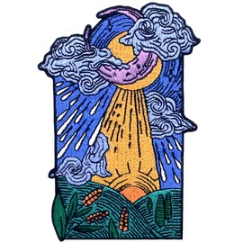 ZEGIN The Moon Patch Embroidered Applique Badge Iron On Sew On Emblem