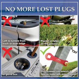 Elite Engineering USA Beach’N Boat Drain Plug Wrench for 1/2 inch NPT Plug, Includes Spare Brass Plug