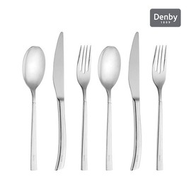 Denby Cutlery Western Set for 2 [6P] (Linear Matte Silver/Spice Glossy Silver), Spice Glossy Silver Western Set for 2 6p / 덴비 커트러리 양식기 2인 세트[6P] (리니어 무광 실버/스파이스 유광 실버), 스파이스 유광 실버 양식 2인 세트 6p