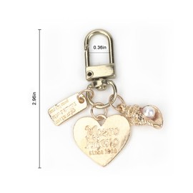 Pearl Keychain,Conch Keychain;Love Keychain Accessories for Bags, Cars,Walletsm, Aesthetic Bag Charms Gift for Christmas, Birthdays, Valentine's Day, Mother's Day, Gift for Wife, Girlfriends,Friends