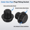uxcell 6Pcs M14x1.5 Outer Hex Head Male Thread Socket Pipe