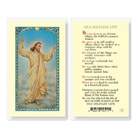 One Solitary Life Laminated Holy Cards, 25-Count Value Pack
