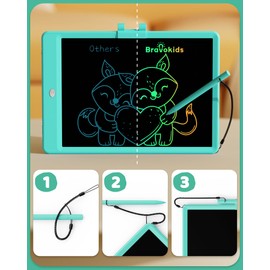 bravokids Bravokids 10 Inch LCD Writing Tablet for 3 Year Olds - Electronic Drawing Pad and Doodle Board as Educational Birthday Gifts for Girls and Boys (Green)