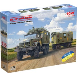 ICM 1/72 Ukraine ZiL-131 w/Trailer Plastic Model 72817 (Military Vehicle)