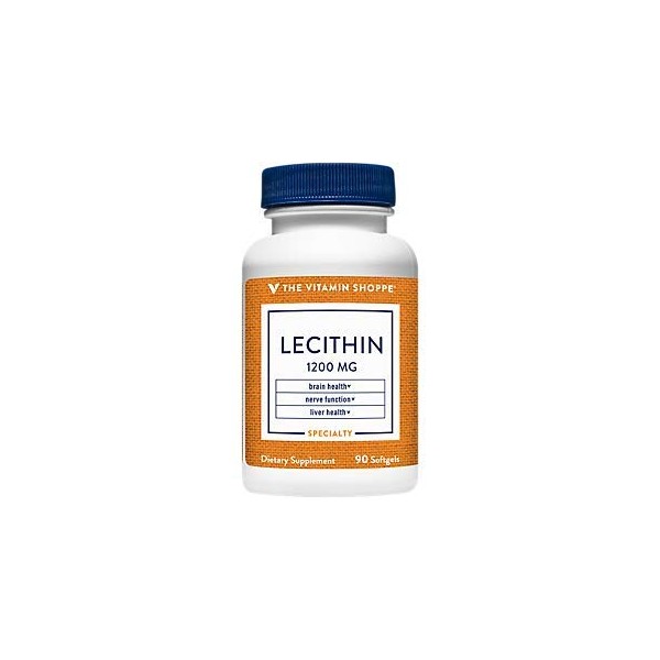 The Vitamin Shoppe Lecithin 1200mg - Natural Combination of Essential Fatty Acids (Linoleic) to Support Brain & Nerve Function (90 Softgels)