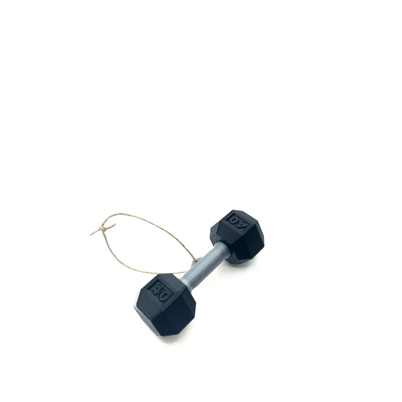 Dumbbell Ornament, 3.25" Length (Black)