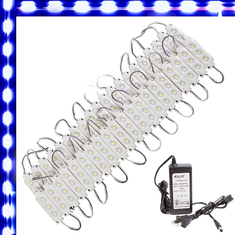 Storefront LED Light, 20ft Blue Windows Border Light for Retail