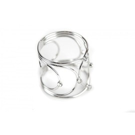 Crown Jewel Metal Napkin Rings 3 Colours Xmas Dinner Event Wedding Pack of 6 (Silver)