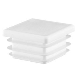 EMFA Lamellar Plugs for Square Tube, 40 x 40 mm, White, Pack of 5 Pipe Plugs, 40 x 40 cm, Square Tube, Plastic, Square, 4 x 4 cm, Plug Cover, Pipe Cover for Moulded Pipe, End Cap