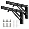 2 Pack 6 Inch Folding Shelf Brackets, 90° Metal Wall