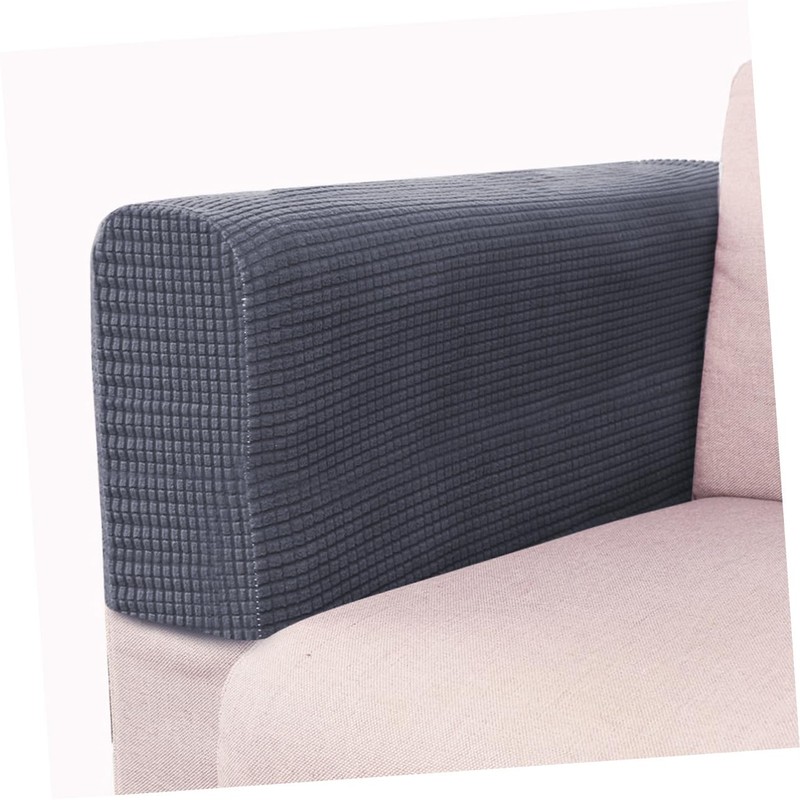 Levemolo 2pcs Dark Grey Elastic Sofa Armrest Protective Towels for