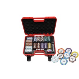 HAN'S DELTA Las Vegas Poker Club Chip Set 14 Gram for Texas Hold'em, Blackjack, Casino Gambling with Case, Cards, Dealer Button