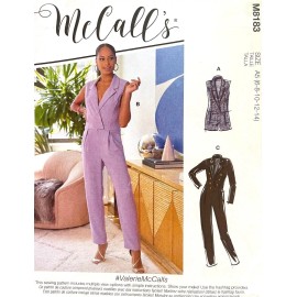 McCall's  McCall's Misses' Jumpsuit with A/B/C,D Cup Sizes Pattern M8183 Size 6-14 UNCUT