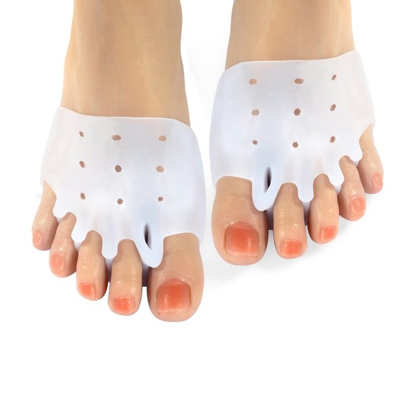 Gel Metatarsal Pads 2Pcs, Ball of Foot Cushions with Breathable Honeycomb Toe Separator Mortons Neuroma Callus Metatarsal Foot Pain Relief Bunion Forefoot Cushioning Relief Women.