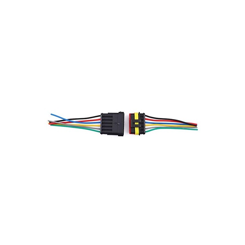 1 Set Waterproof Connectors, 6 Pin Waterproof Cable Connector, 6