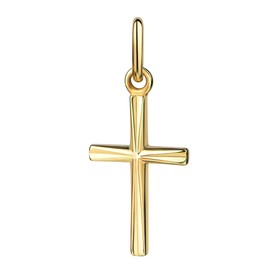 JEVELION Pendant Cross 333 Gold for Women Cross Pendant with Reflective Structure Necklace Pendant + Jewellery Case and Jewellery Certificate, Yellow Gold