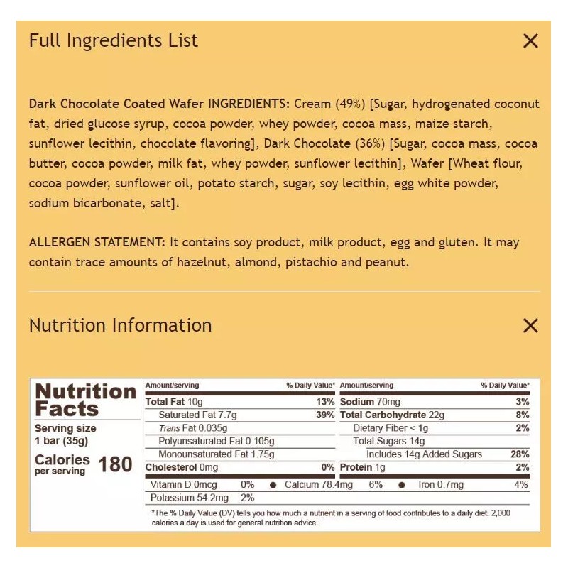 Everbar Chocolate Wafer Bar 1.2 Oz