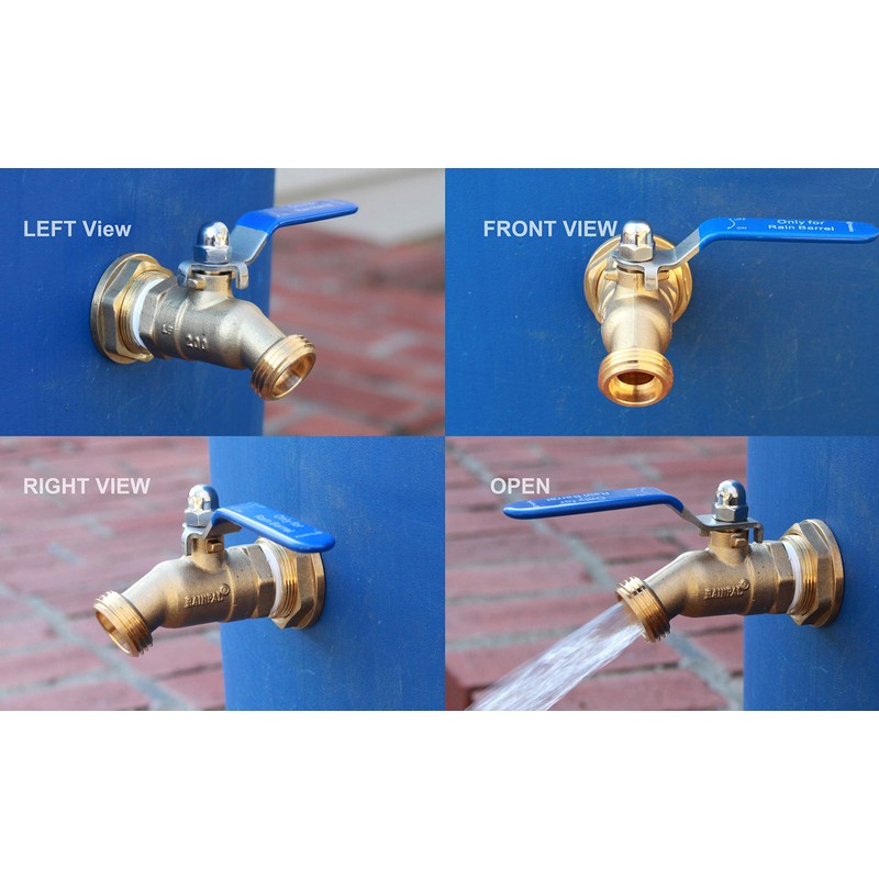 RAINPAL RBS024 Brass Rain Barrel Spigot (LF Compliant 3/4" Quarter