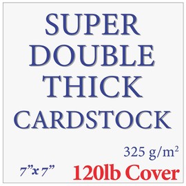 25 Sheets of Thick Heavy Duty 120lb Cover Square Cardstock - 7" x 7" Bright White - 325gsm 15pt Thick Paper - Index, Flash & Post Card Stock