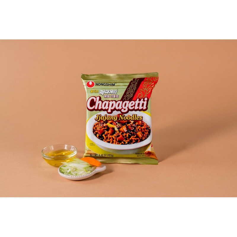 Nongshim Ramen Noodles, Gourmet Instant Ramen, Premium Microwavable Noodle, Chapagetti,