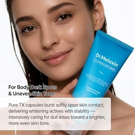 Dr.Melaxin TX Capsule Crema Corporal – 99% de ácido tranexámico puro y cápsula de niacinamida para manchas oscuras corporales, tono de piel desigual y