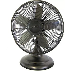 Optimus F-6212A 3-Speed 60-Watt Portable Retro Oscillating Table Fan