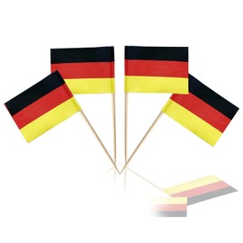 Pack of 100 Flag Toothpicks Flag Cupcake Toppers for Birthday Wedding Baby Shower National Day (Germany)