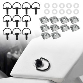 REARACE - Sujetadores de liberación rápida de 1/4 giro, paquete de 10 sujetadores de carrera de motocicleta de liberación rápida con anillo en D (negro, 19 mm)