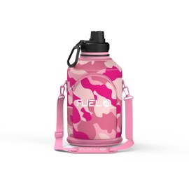 Fuel24 Carrier Sleeve for Stainless Steel Jug - 2,2L, 1.3L Style & Colour Options WATER BOTTLE NOT INCLUDED (Camo Pink, 2.2L)
