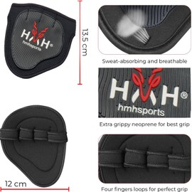 HMH Sports Gym Gloves Training Weight lifting Gloves for Men Women Padded Extra Grip Palm Protection Exercise Fitness Workout Gloves Cycling,Hanging,Pull ups,Breathable (Rubber Grips, One Size)