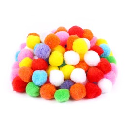 Teqooza Assorted Colors Pom Poms, 1 Inch Pompoms Pipe Cleaners for DIY Creating Crafts Making Preschool Crafts Supplies Decoration, 50 Pcs
