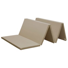 KaRaDaStyle Gymnastics Mat Folding Stretch Mats 75"x31"x1.2" Exercise Muscle Training Children Play Horizontal Bar Mat Yoga Sports Soundproof Home Use (Greige/5-fold)