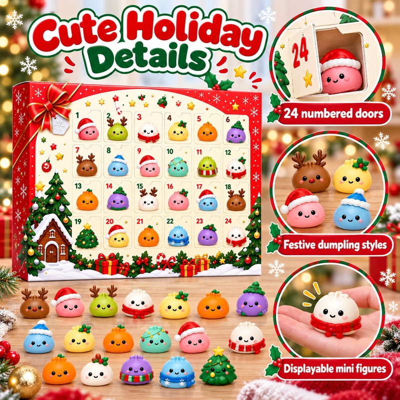24-Day Christmas Dumpling Advent Calendar for Holiday Countdown – Festive