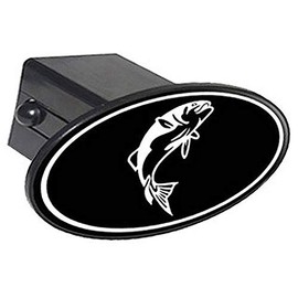 GRAPHICS & MORE Fish Fishing Jumping Bass Oval Tow Trailer Hitch Cover Plug Insert 2"